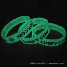 Free Sample Custom Logo Couples Fluorescent Glowing Rubber Silicone Wristbands Bracelet